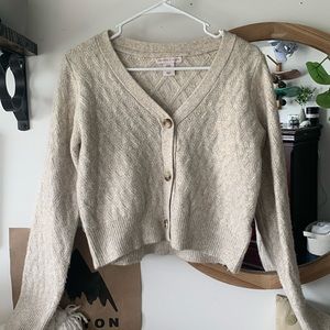 Tanish white cropped cardigan